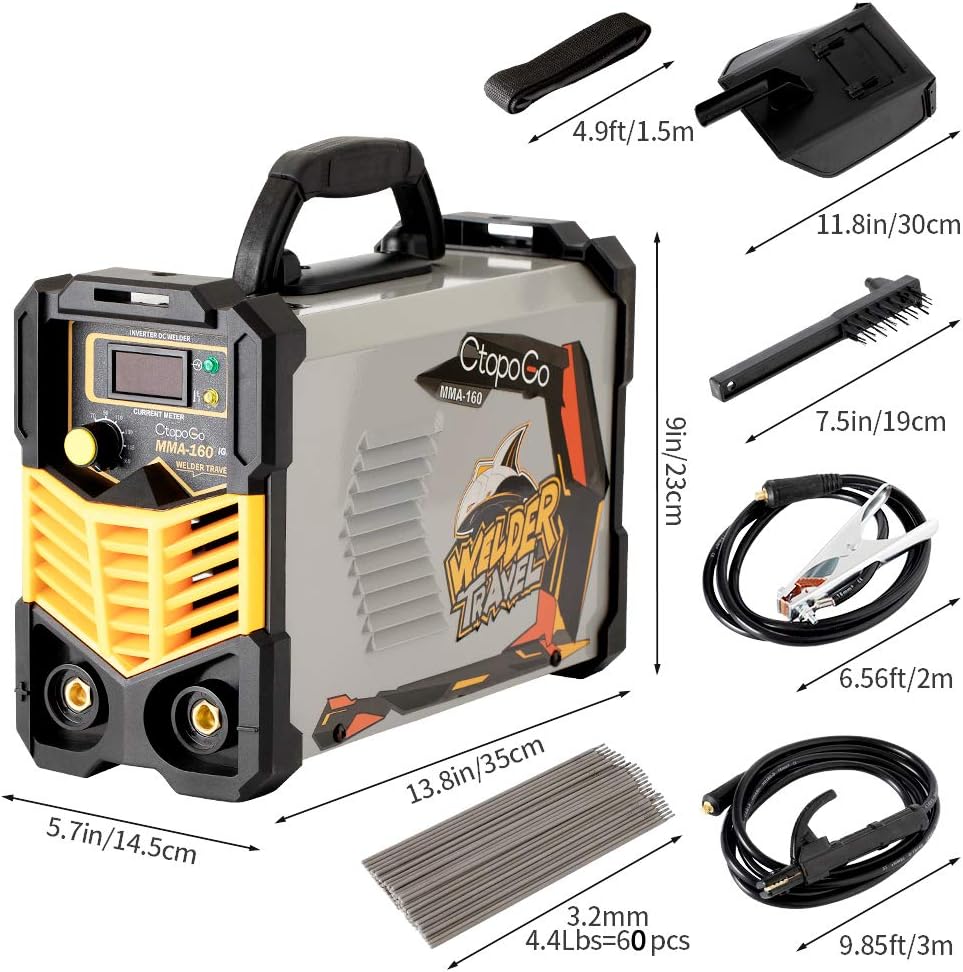 160A ARC Welder Machine IGBT Inverter Digital Display LCD Hot Start Welder Y21285