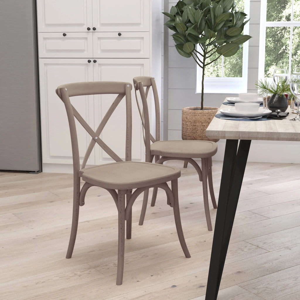 Lime Wash Wooden High Back Dining Chair C2541