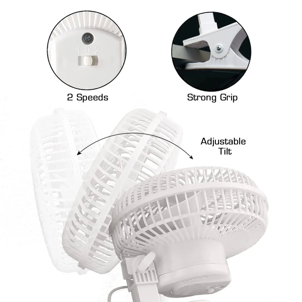 18 Inch Oscillating Wall Mount Fan White J612481