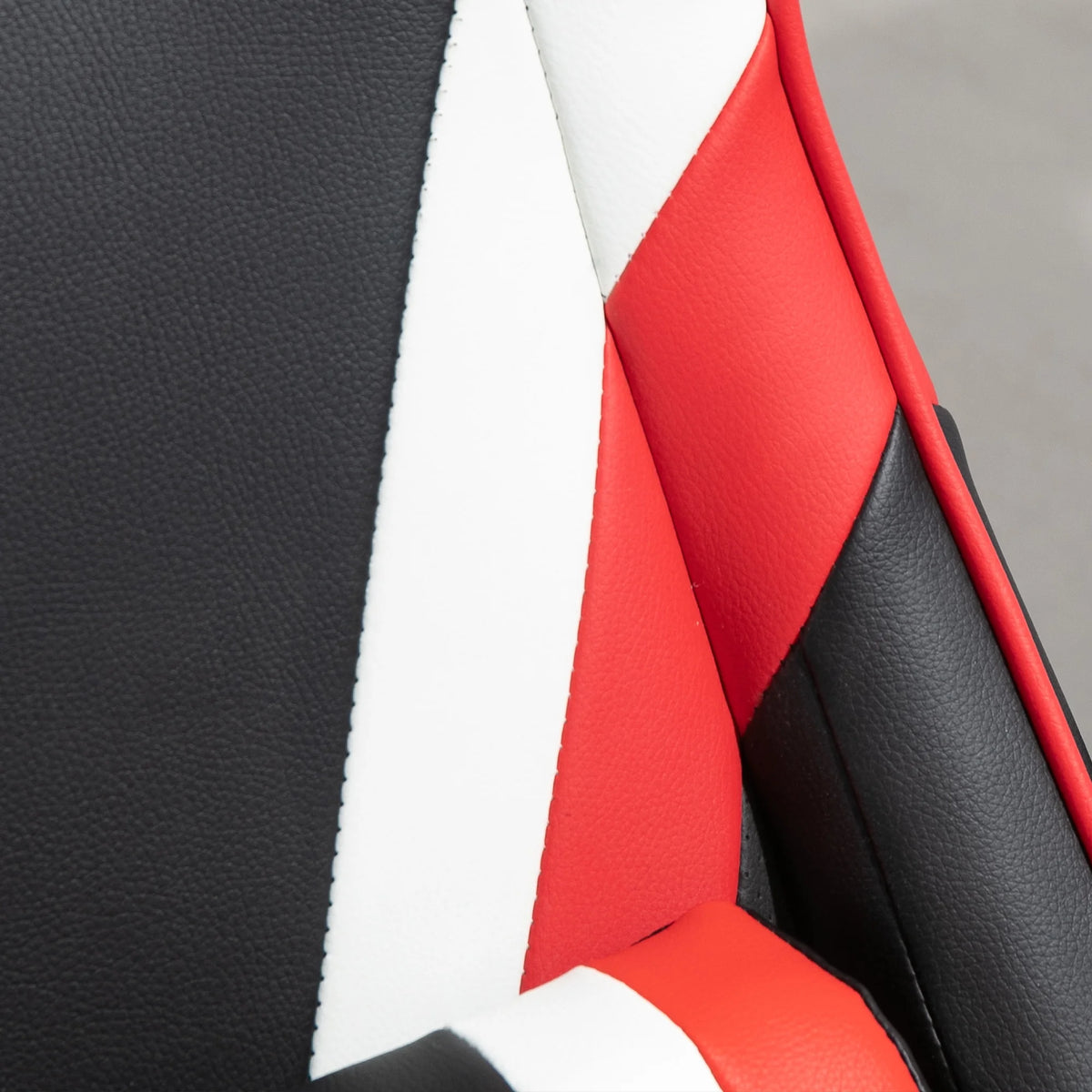 Black White Red Gaming Chair with Lumbar Support and Footrest N9263