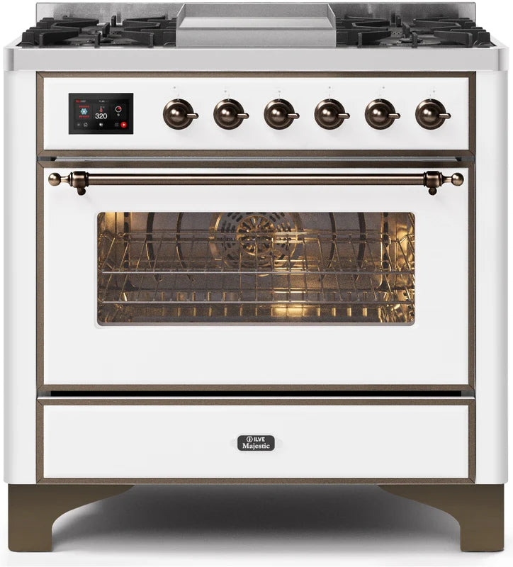 White Dual Fuel Propane Gas Range B1646