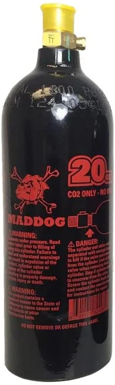 20 Oz CO2 Aluminum Paintball Tank Black Y93718