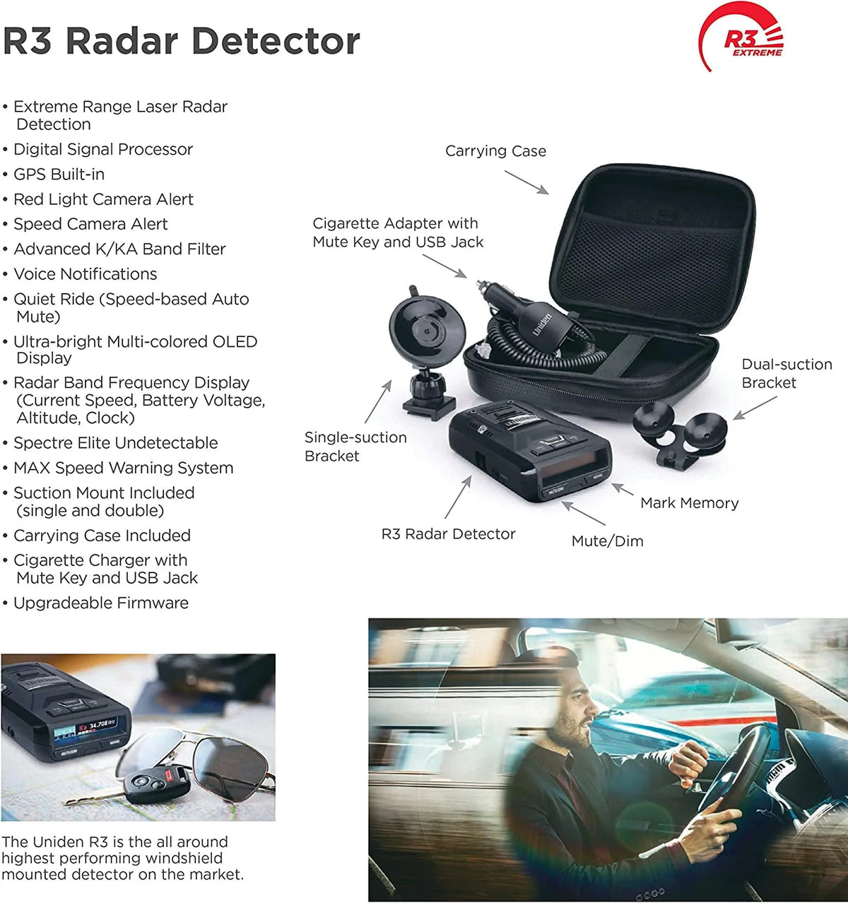 Restored Long-range Radar Detector/Laser Detector With GPS J957