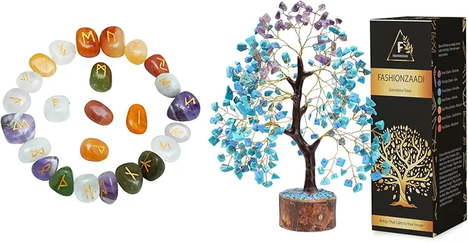Turquoise Amethyst Crystal Tree, 25 Pcs Gemstone K373