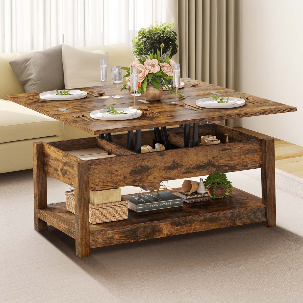 Lift Top Coffee Table with Storage S710399