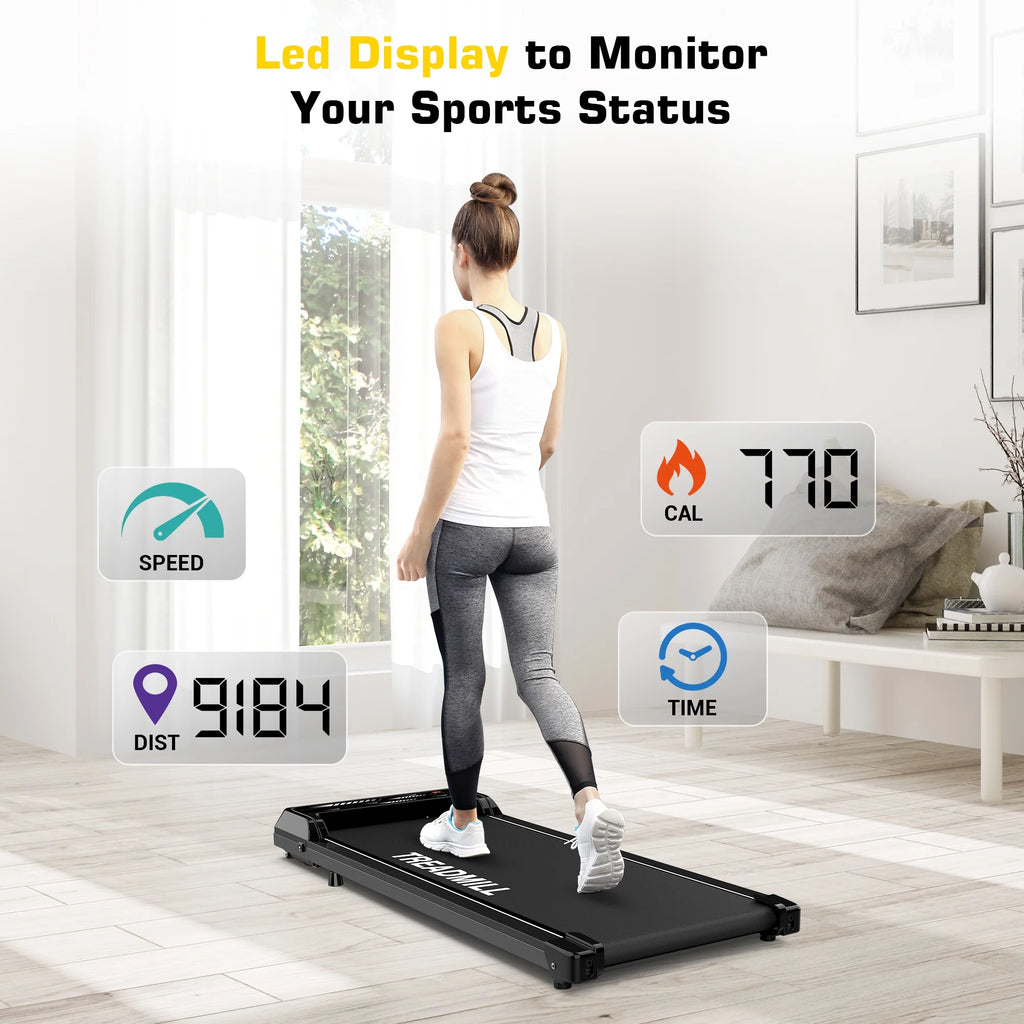 Under Desk Treadmill Walking Pad 265lbs 2.25HP Black T35388