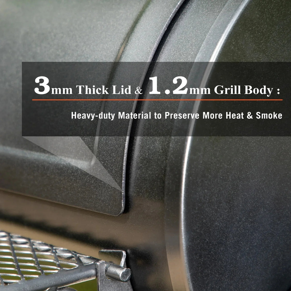 Charcoal Grill with Offset Smoker Black X704