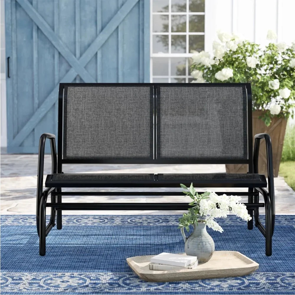 2-Person Outdoor Glider Bench Black H66764