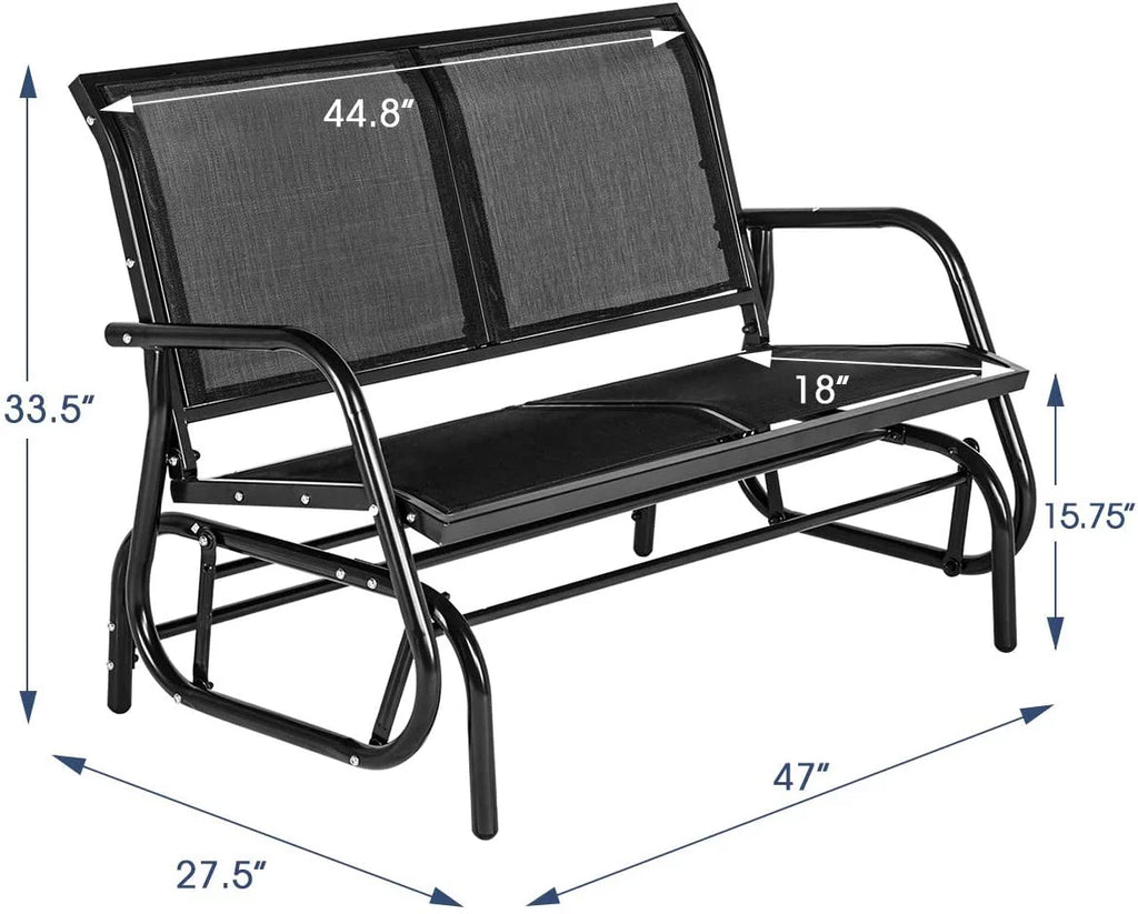 2-Person Outdoor Glider Bench Black H66764