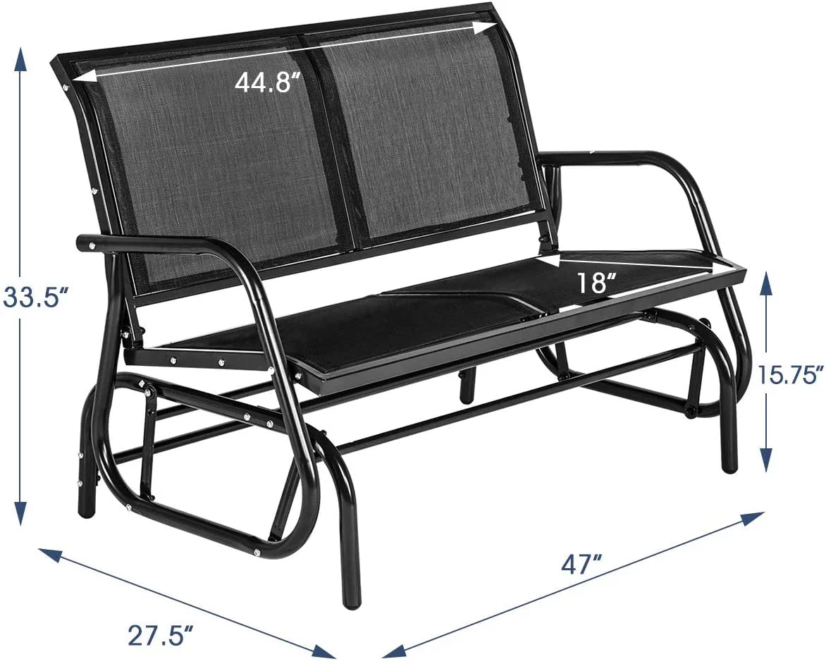 2-Person Outdoor Glider Bench Black H66764
