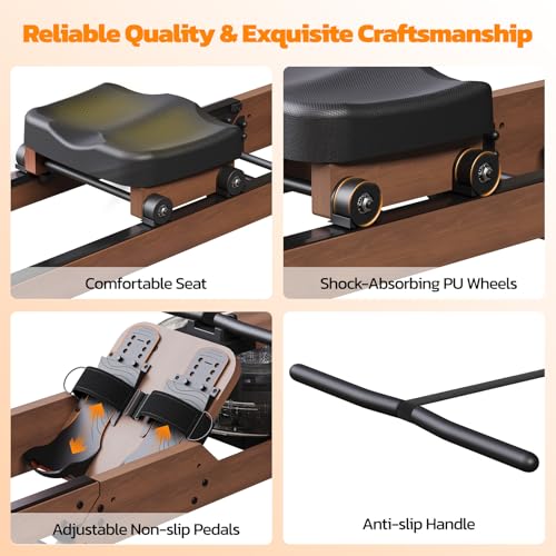 Foldable Water Rowing Machine 350 LBS with LCD Monitor R964659