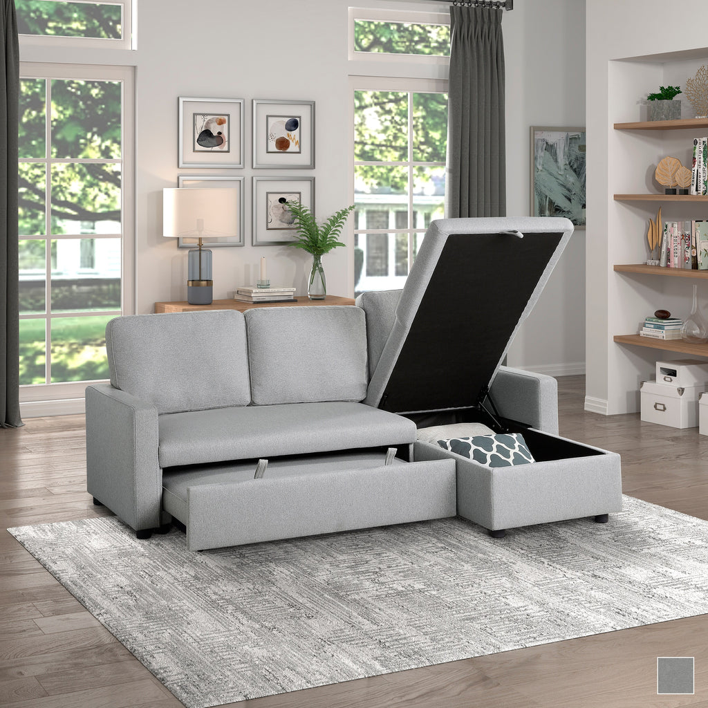 Sleeper Sectional Sofa with Reversible Chaise I798