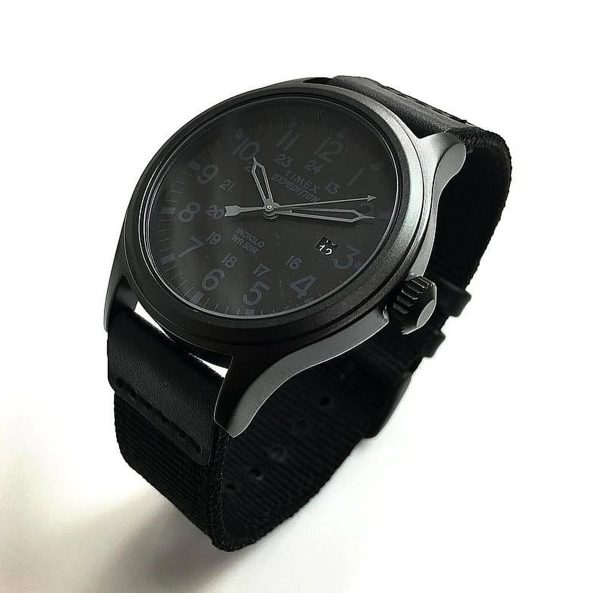 Black Leather Nylon Strap Watch W90240
