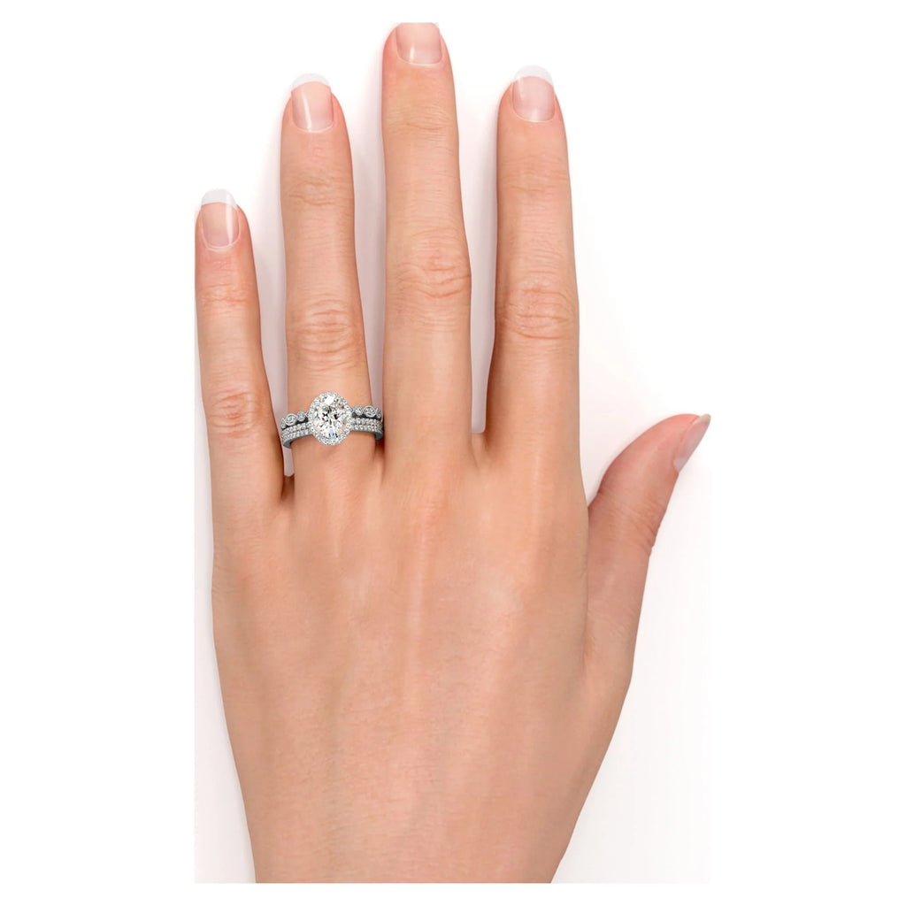 2 Carat Moissanite Wedding Trio Ring Set W952