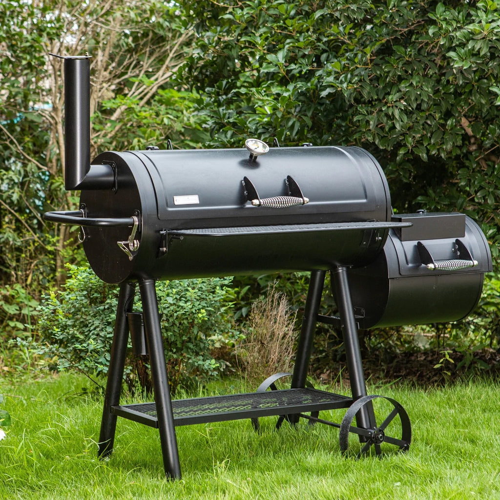 Charcoal Grill with Offset Smoker Black X704