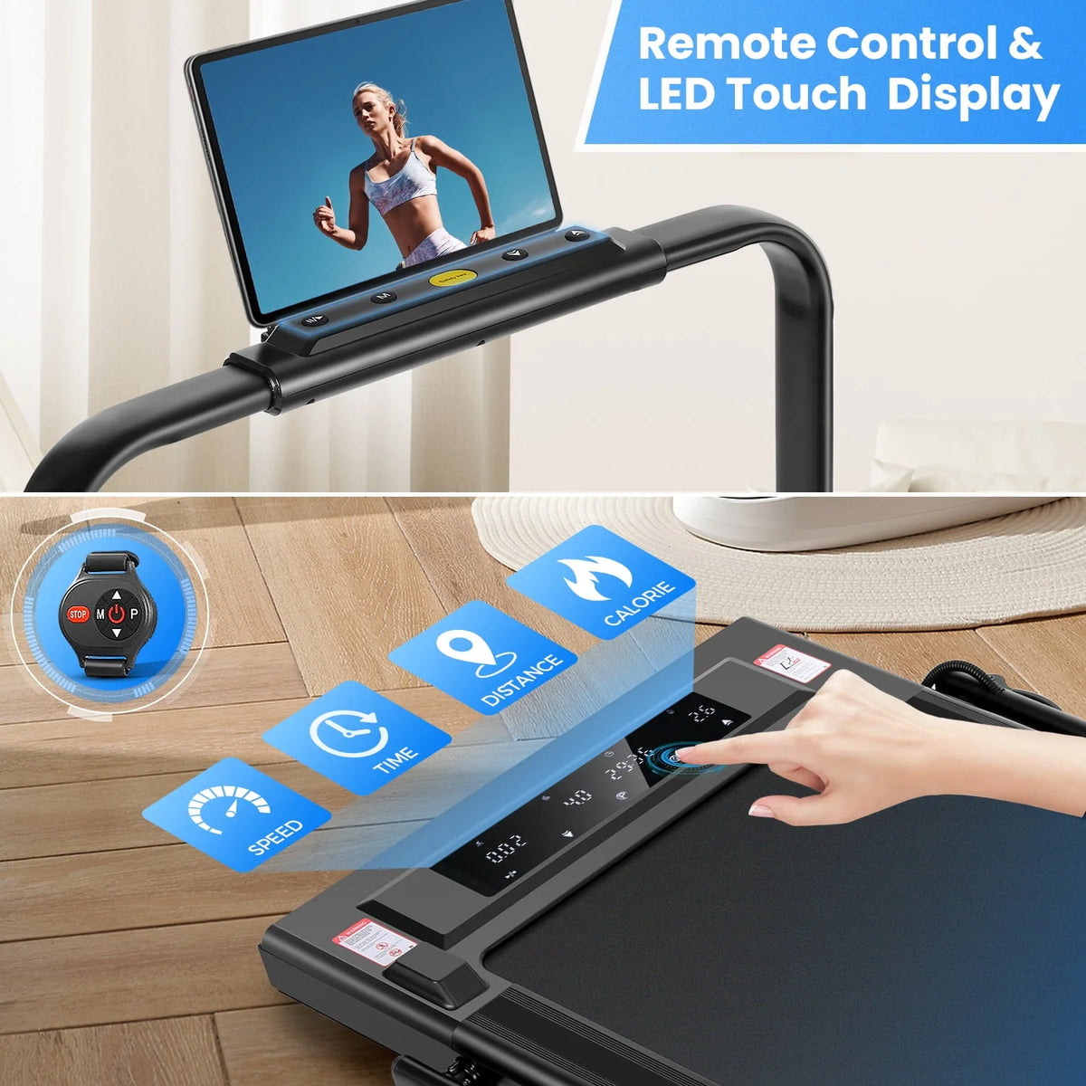 Folding Walking Pad Treadmill with Remote Control F452