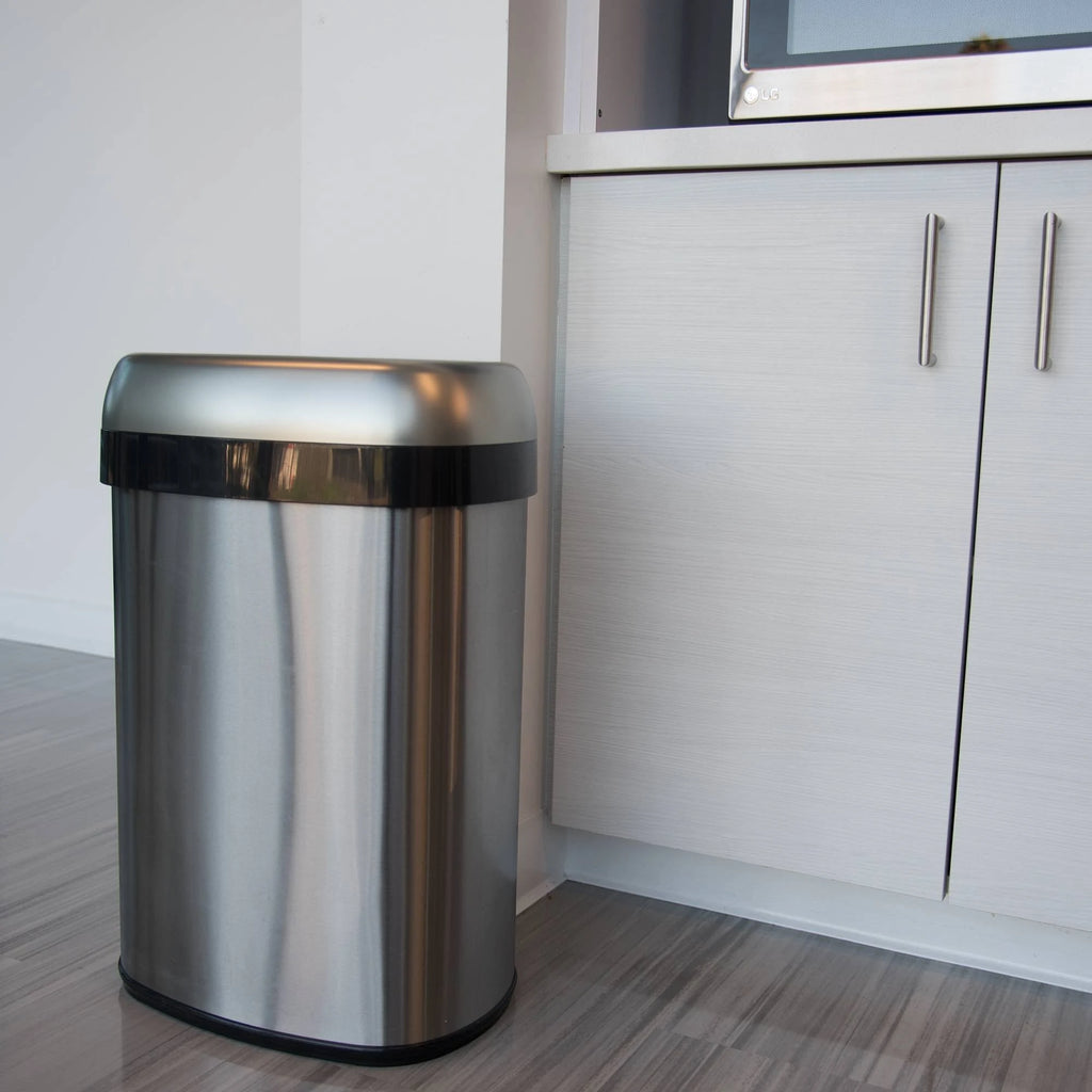 13gal Stainless Steel Trash Can and Recycle Bin S89528