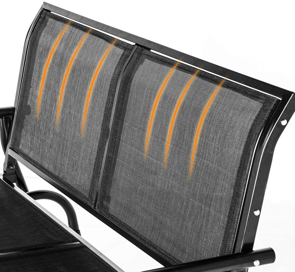2-Person Outdoor Glider Bench Black H66764