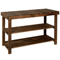 27.5" Solid Wood 3-Tier Shoe Bench K77656