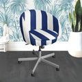 Navy Blue Stripe Chair Slip Cover D6026