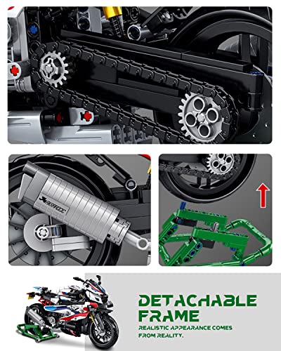 Motorcycle Model Building Blocks Set, 912 Pieces A515