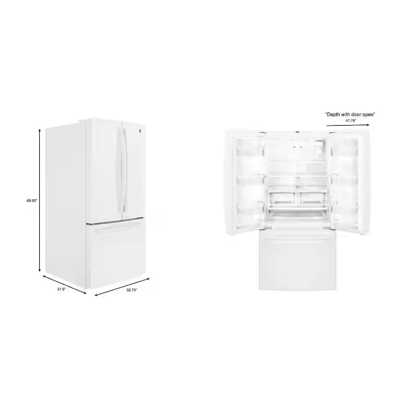 24.7 cu. ft. French Door Refrigerator in White H429