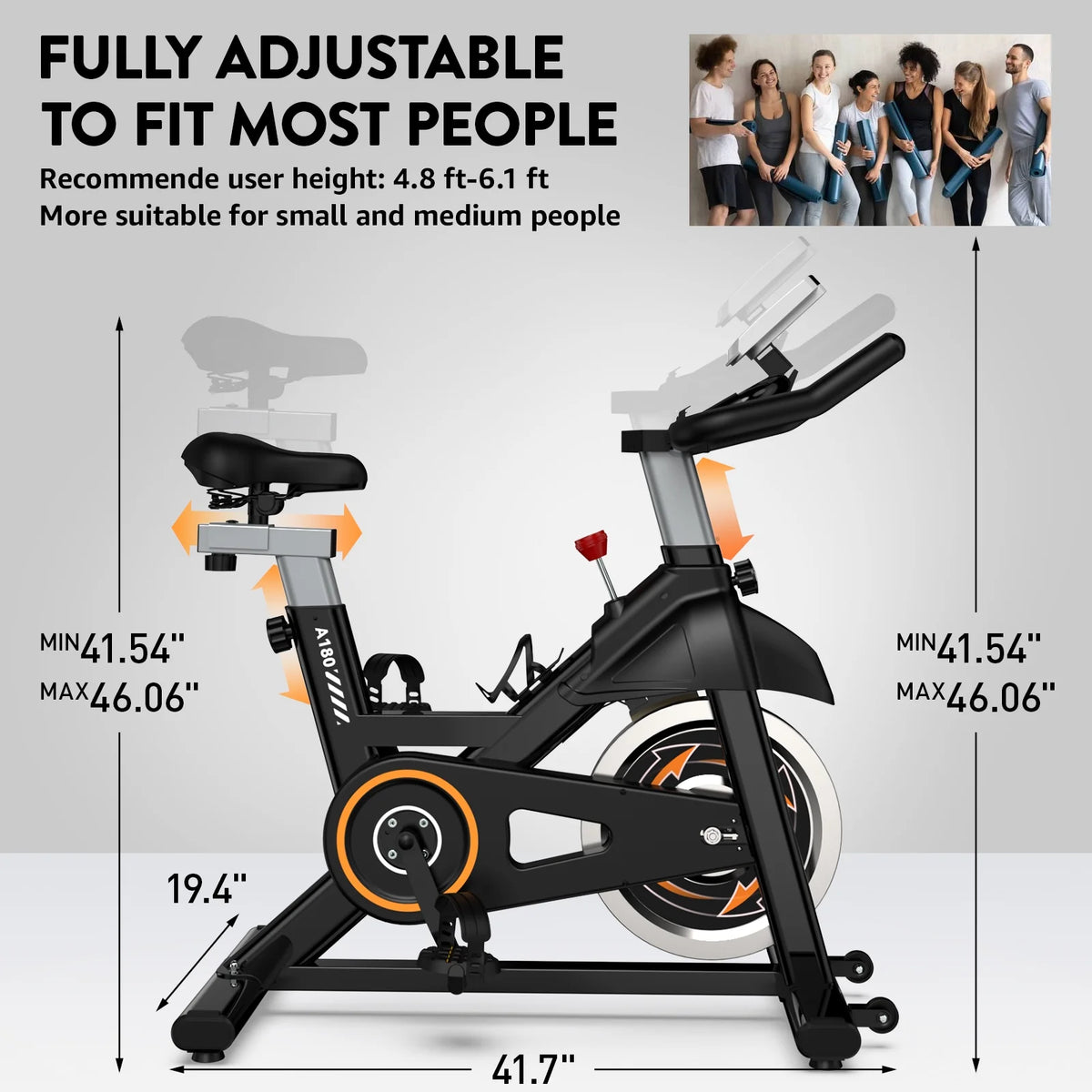 Indoor Cycling Bike Heavy Duty Frame 330lbs G536