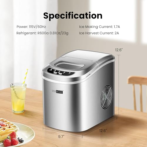 Portable Countertop Automatic Ice Cube Maker with Hand Scoop J170