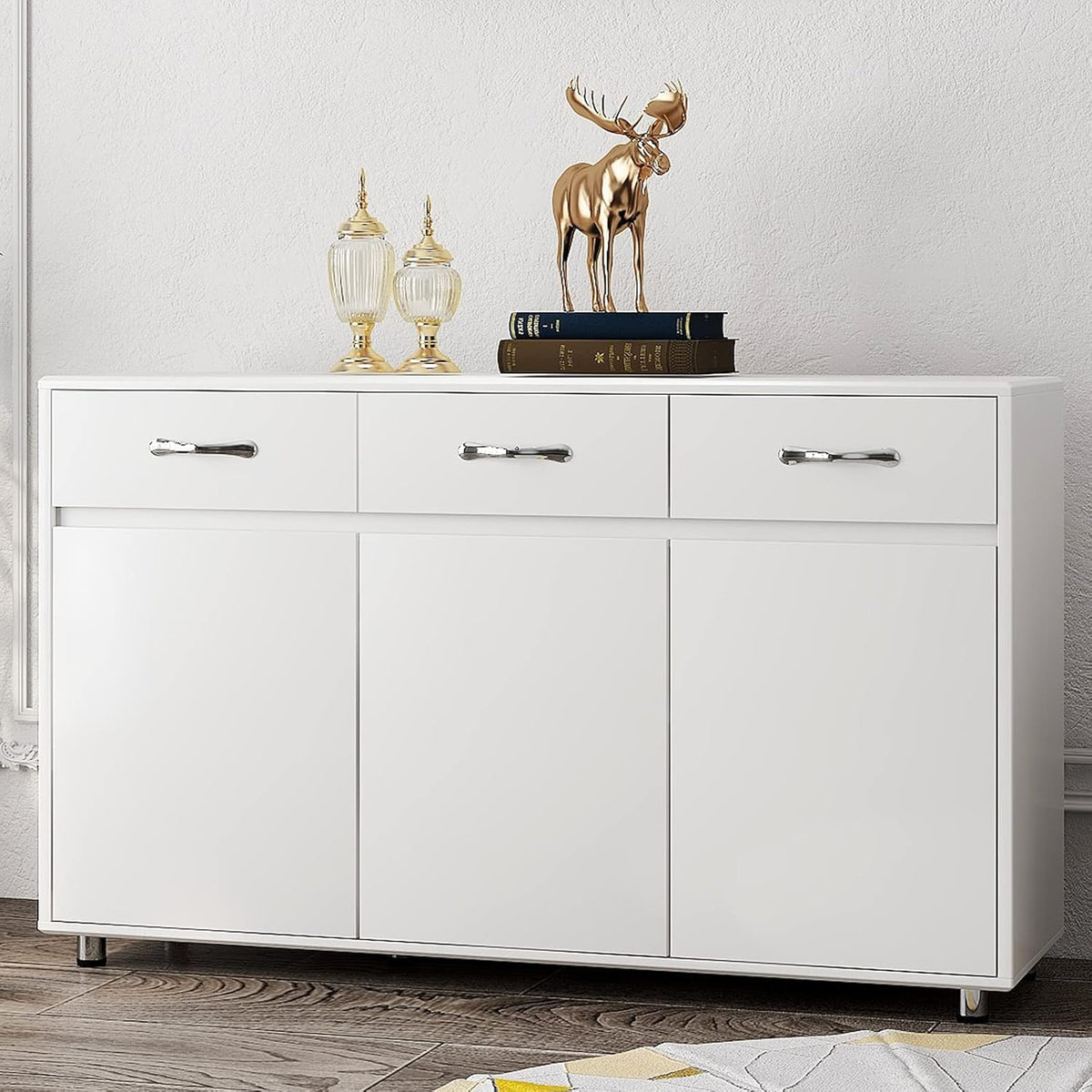 Grey 3 Door 3 Drawer Buffet Cabinet J6745