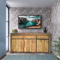 Recycled Teak Wood Buffet with 3 Doors and 3 Drawers D817