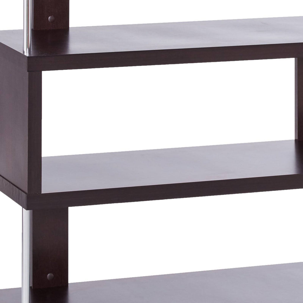 Dark Brown Six-Shelf Modern Bookcase N991