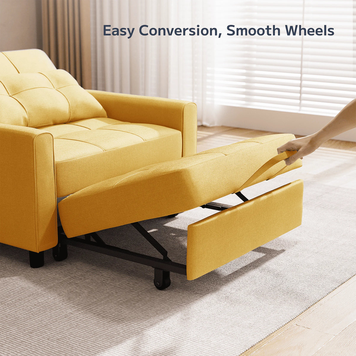 Light Gray 3 in 1 Convertible Sleeper Sofa K840125