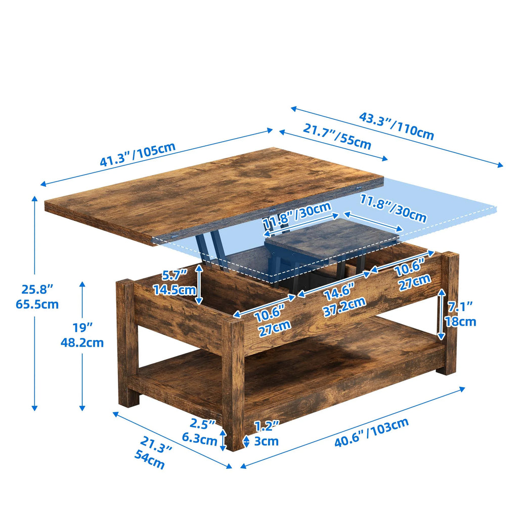 Lift Top Coffee Table with Storage S710399