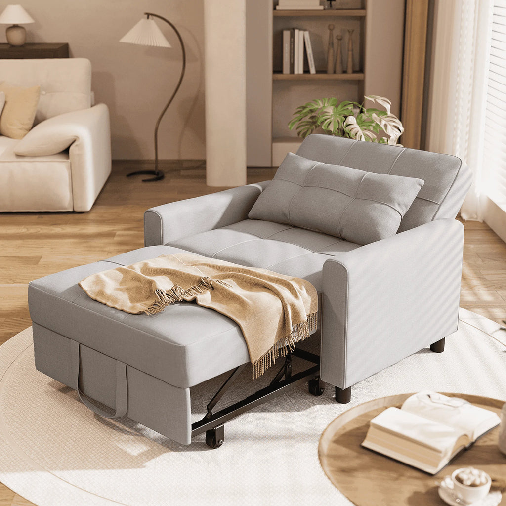 Light Gray 3 in 1 Convertible Sleeper Sofa K840125