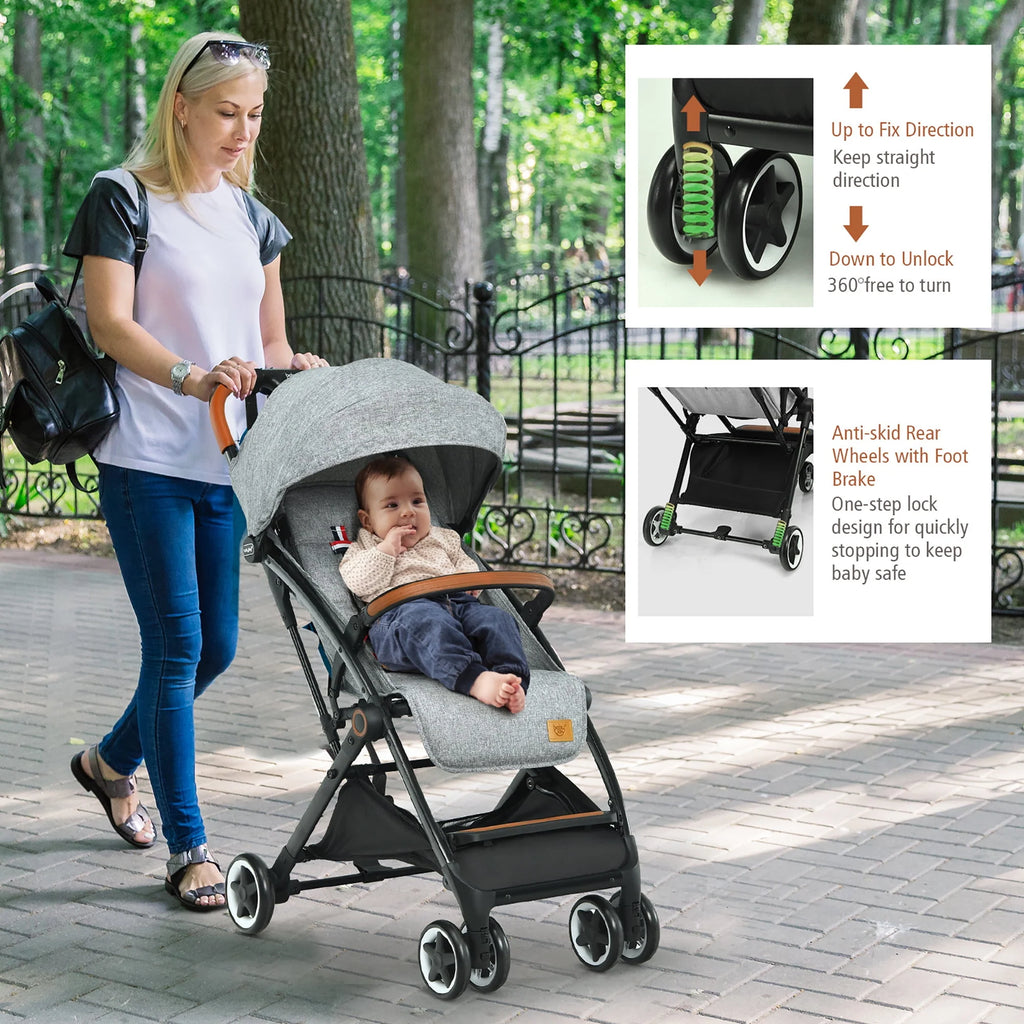 Lightweight Aluminium Baby Stroller with Net J218