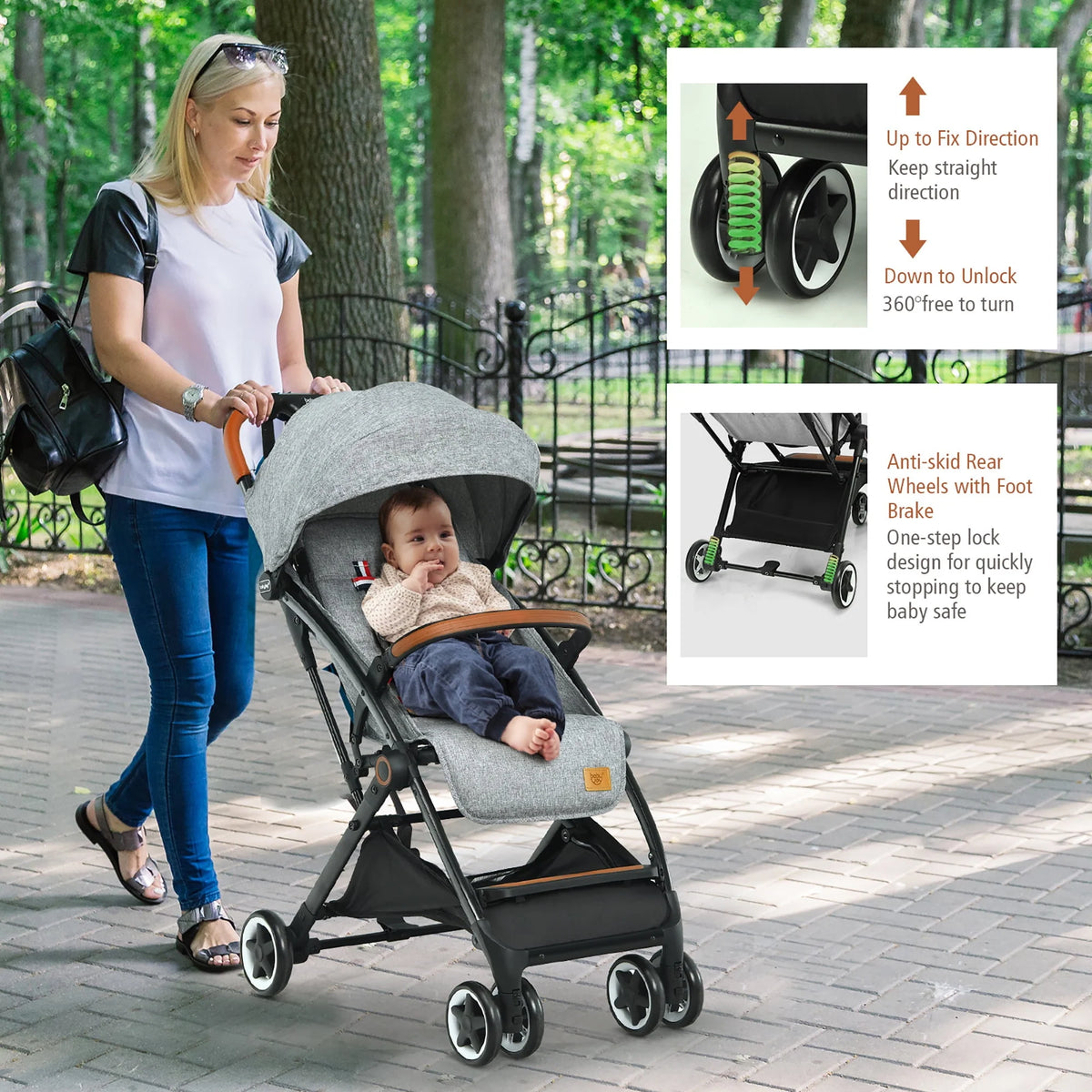 Lightweight Aluminium Baby Stroller with Net J218