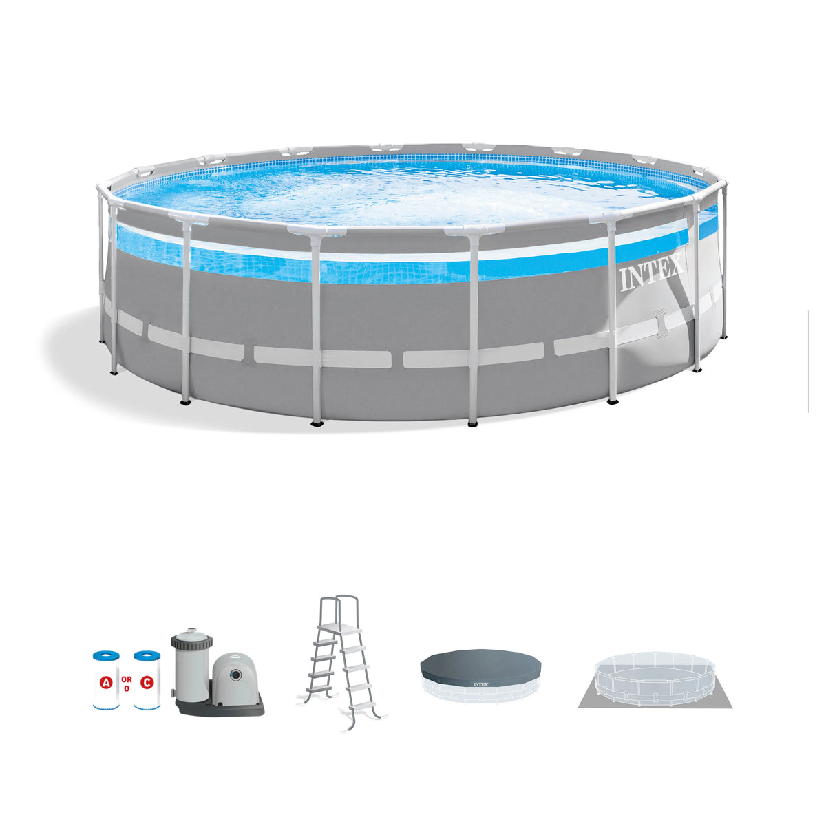 16ft x 48in Above Ground Swimming Pool with Pump N880998