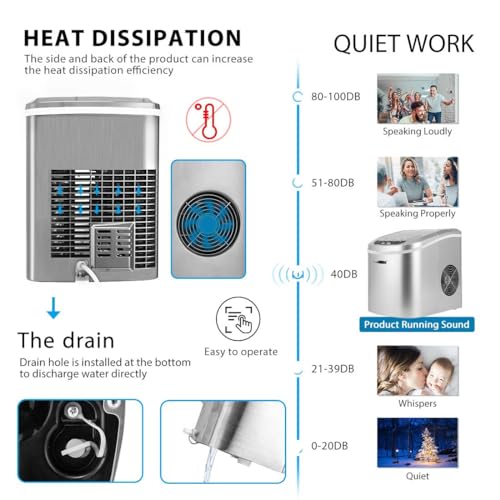 Portable Countertop Automatic Ice Cube Maker with Hand Scoop J170