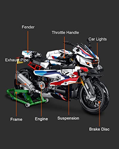 Motorcycle Model Building Blocks Set, 912 Pieces A515