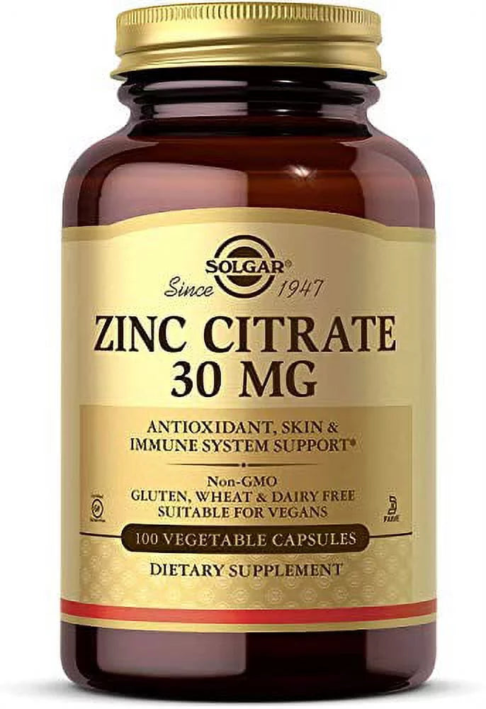 Zinc Citrate 30 mg 100 Vegetable Capsules D17843