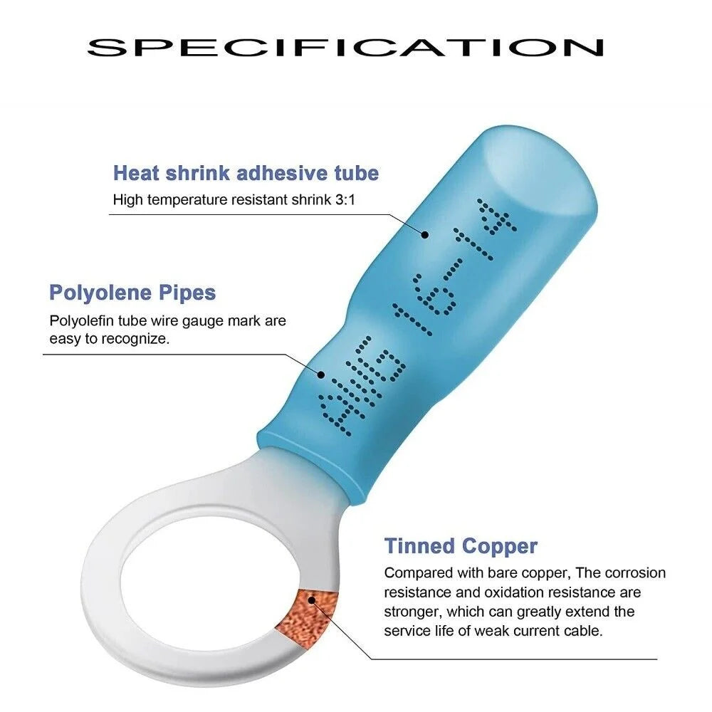 Heat Shrink Wire Connectors Crimp Terminals Kit 250x B95710