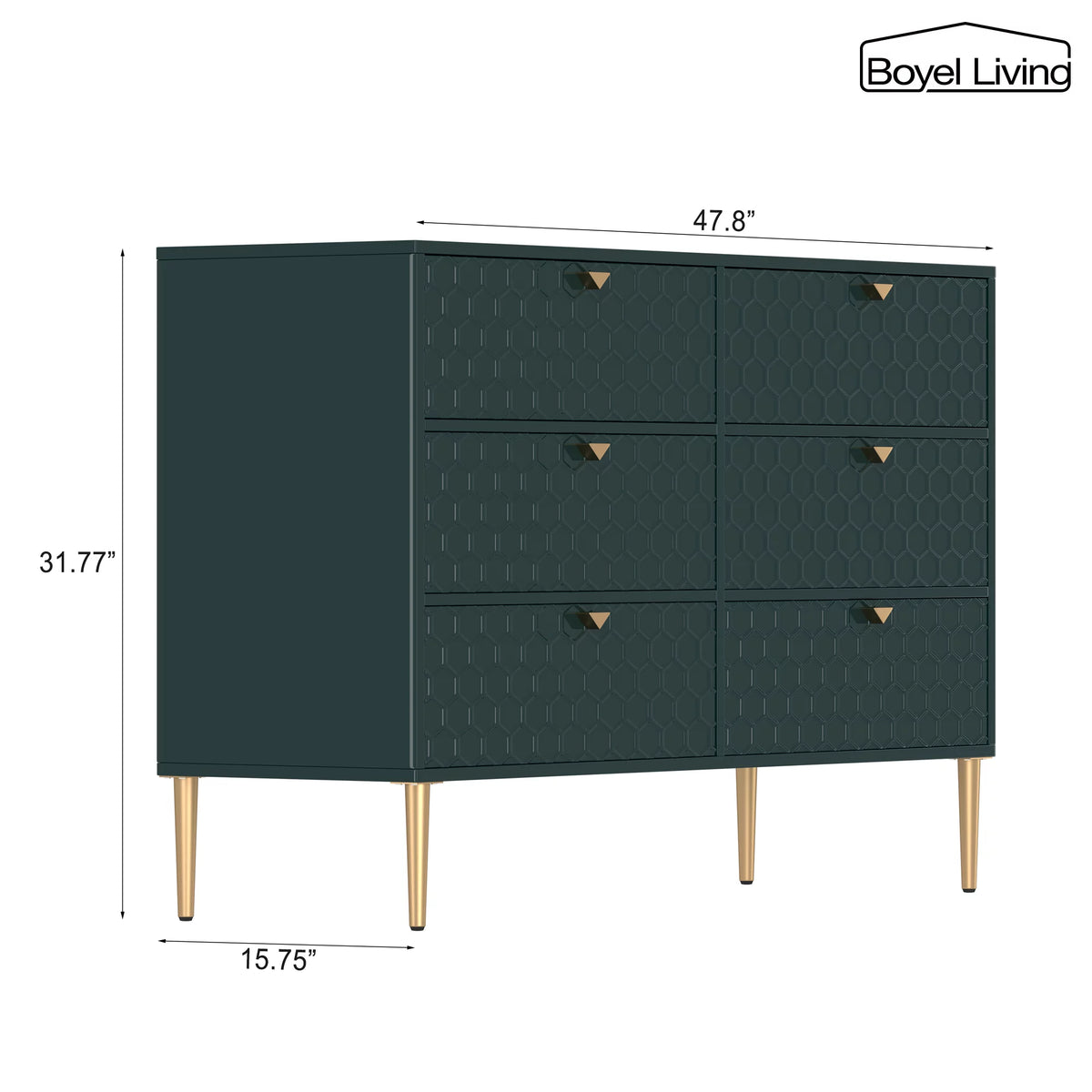 6 Drawer MDF Wood Dresser B6279