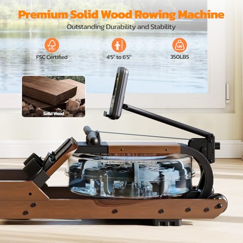Foldable Water Rowing Machine 350 LBS with LCD Monitor R964659