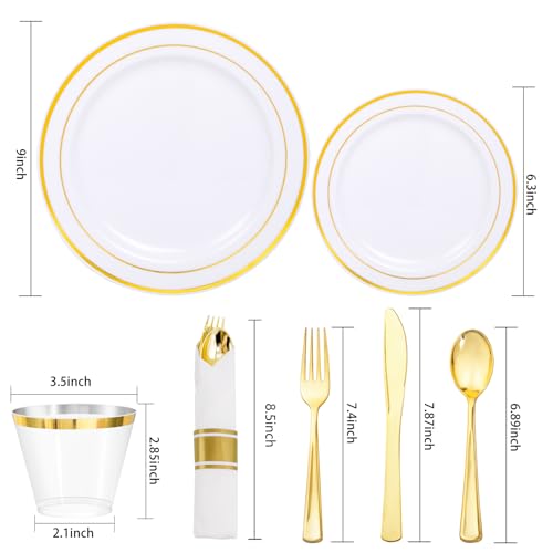 350 Piece Gold Dinnerware Set for 50 Guests R402