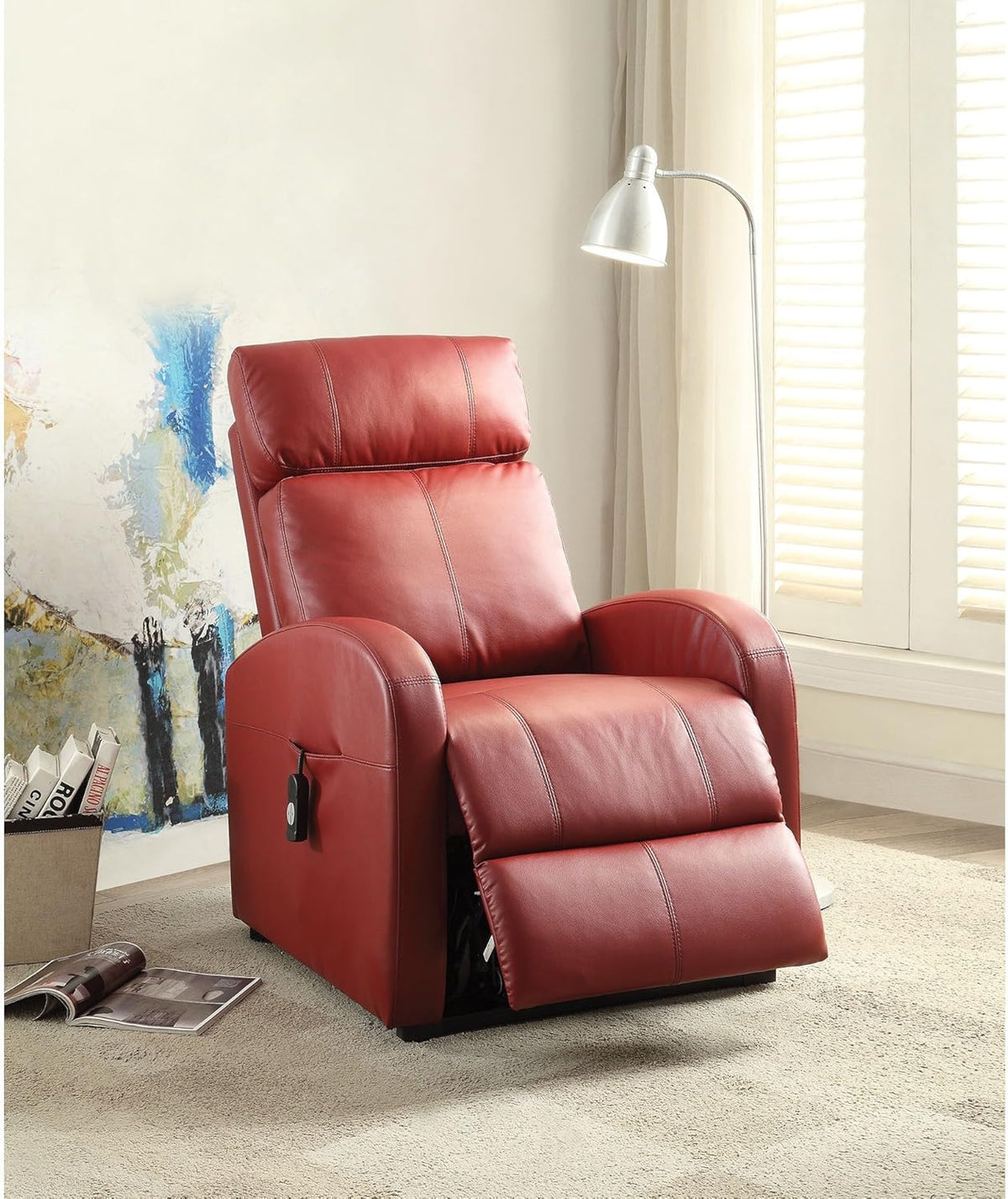 Dark Gray PU Power Lift Recliner Y362744