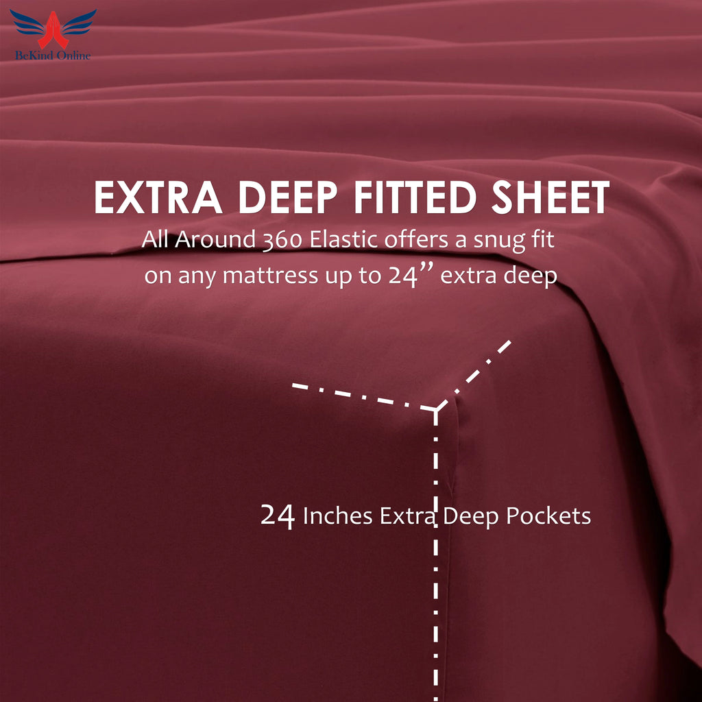100% Egyptian Cotton 6 Pc Full-XL Sheet Set S261838