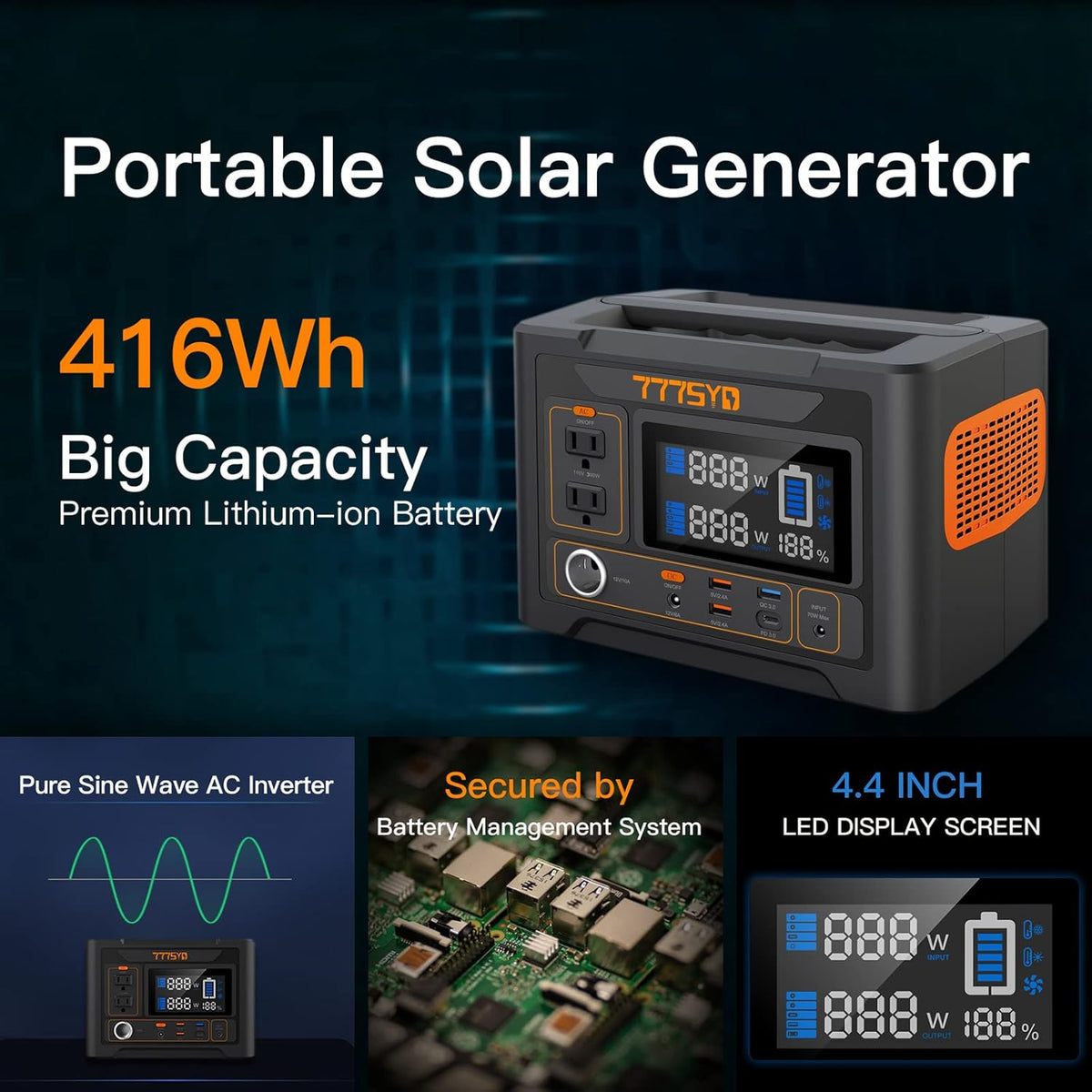 Portable Power Station 300W 416Wh Lithium Battery P75155