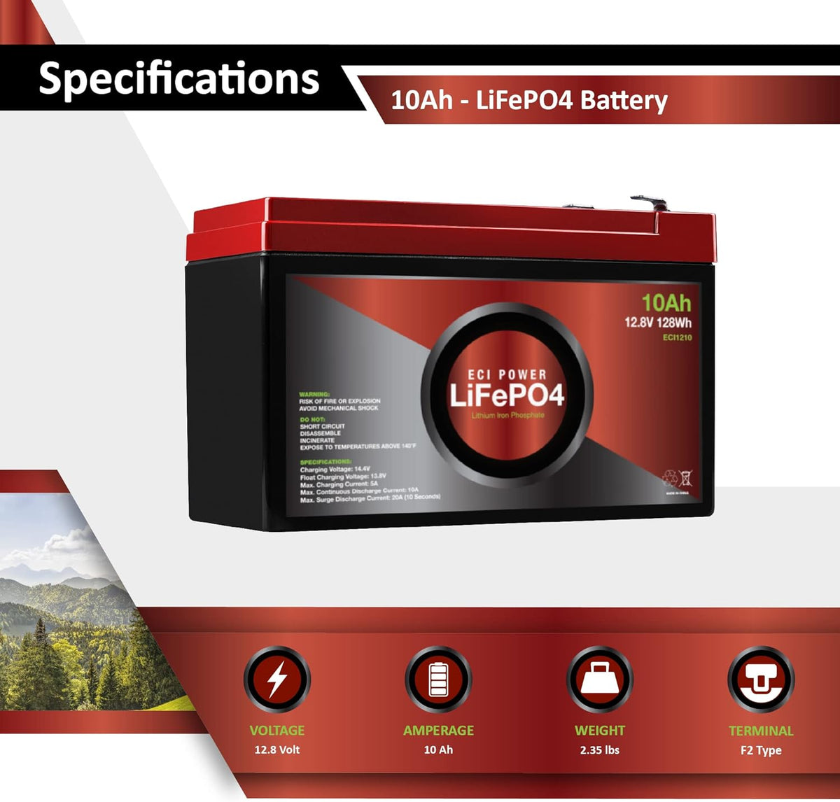 12V 200Ah Lithium LiFePO4 Deep Cycle Rechargeable Battery E751977