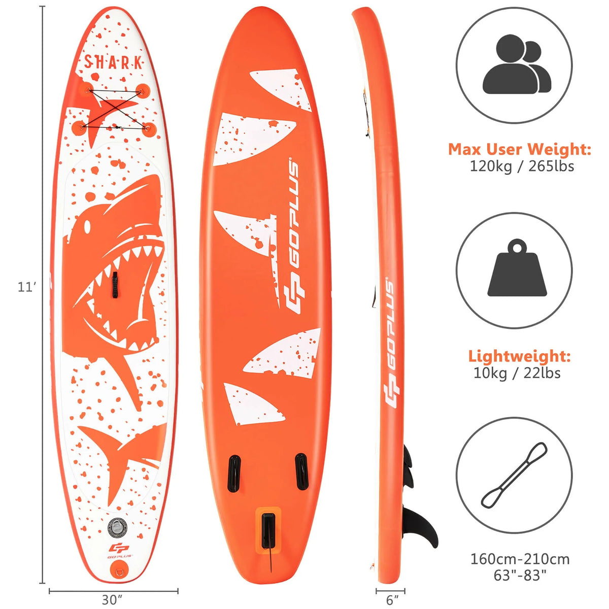 11' Inflatable Stand Up Paddle Board N381