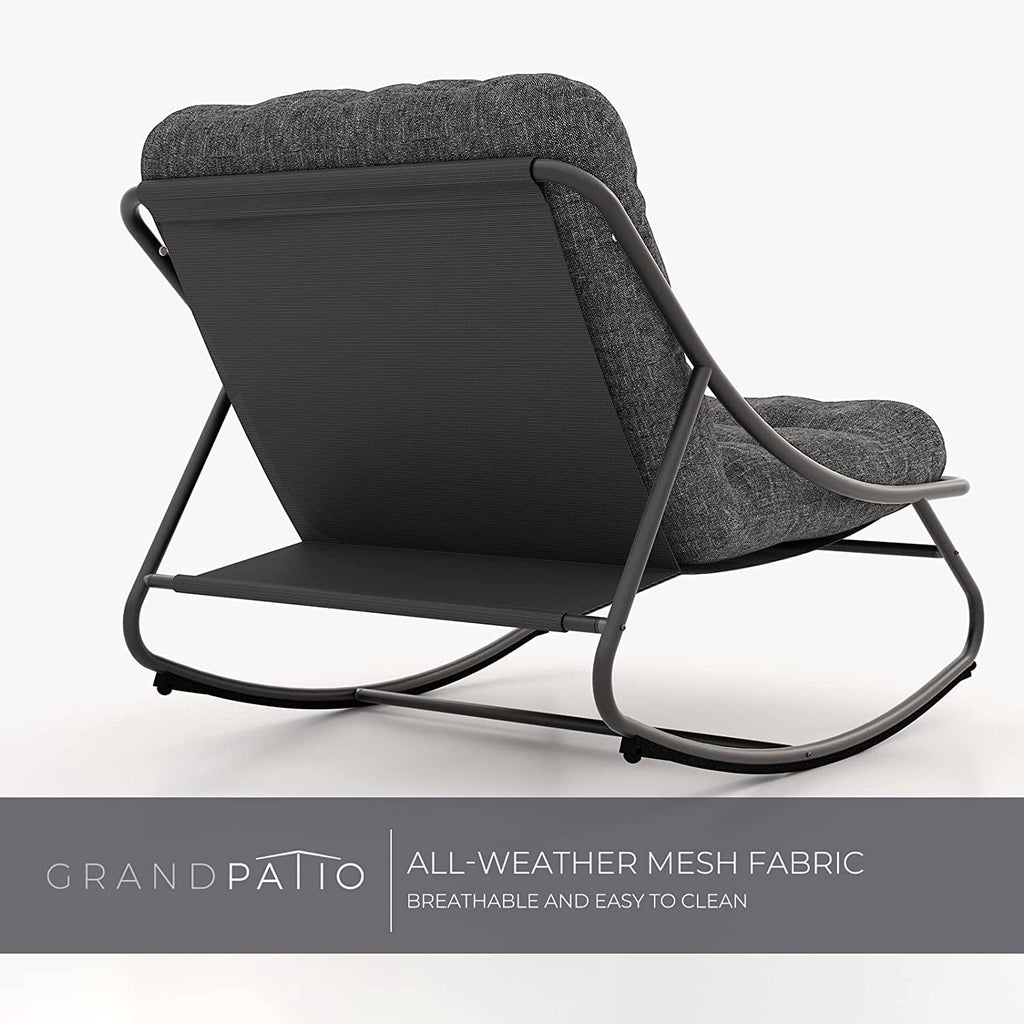 Steel Rocking Chair with Padded Cushion, Gray H941